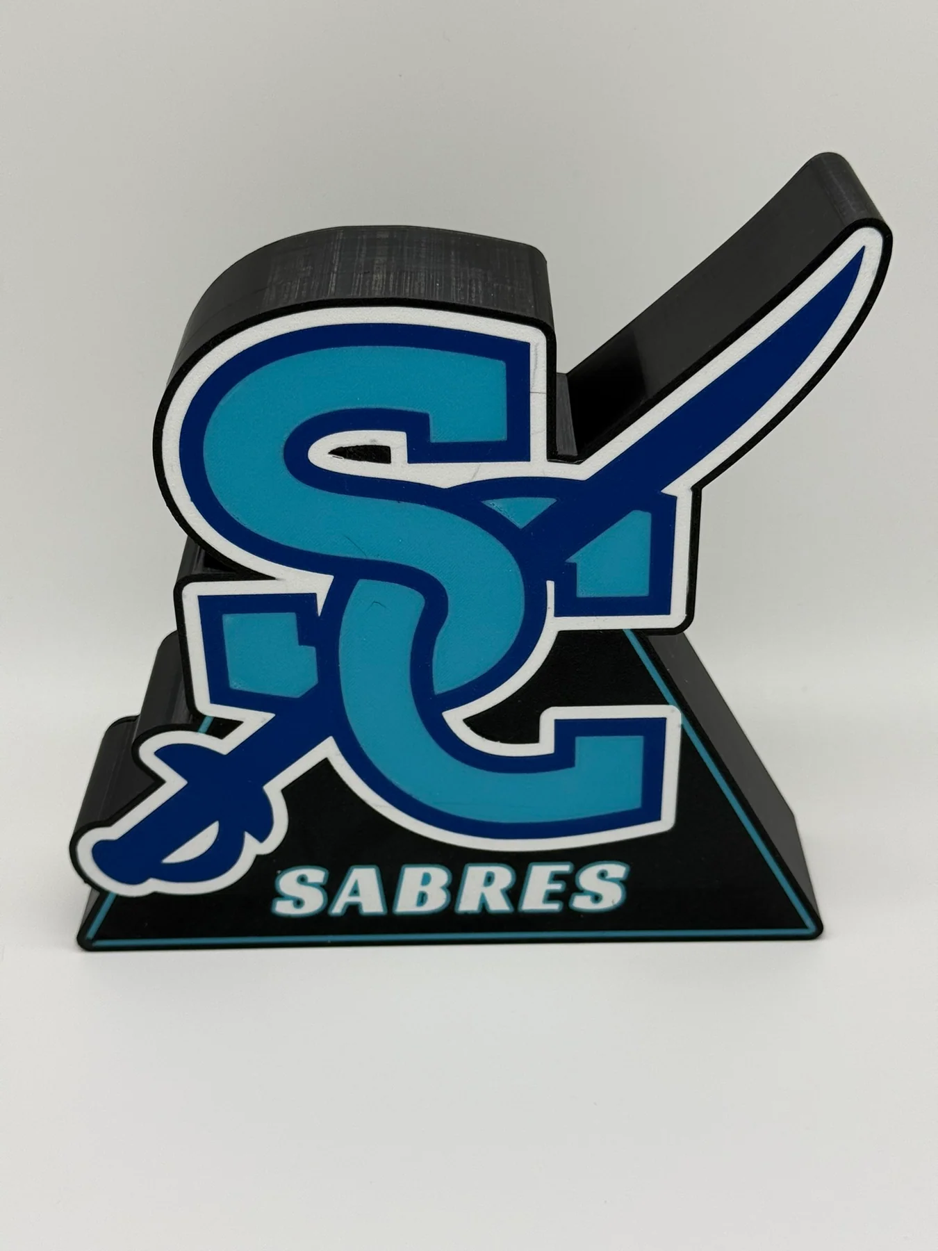 Custom blue and white team logo LED lightbox by 4LifeTags