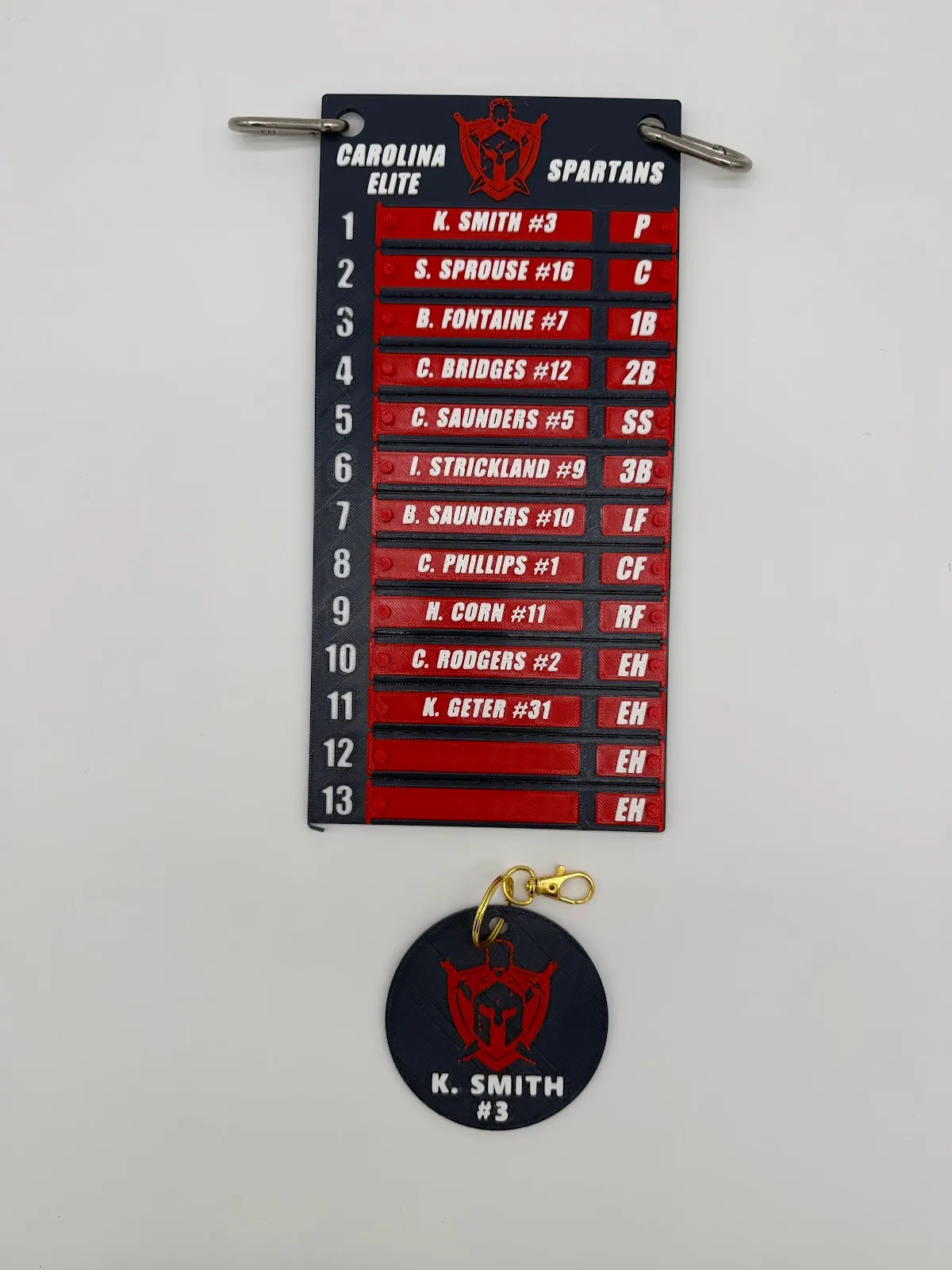 Custom team lineup board