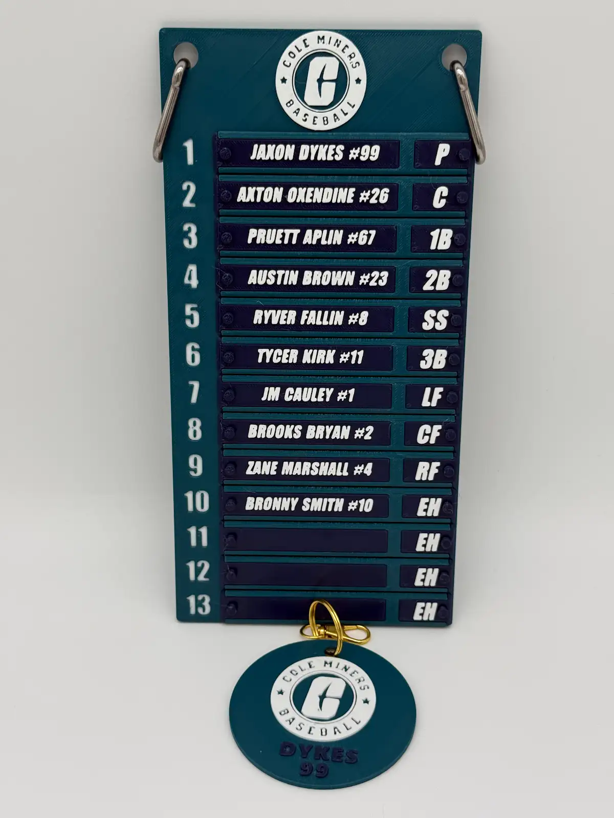 Custom softball lineup board